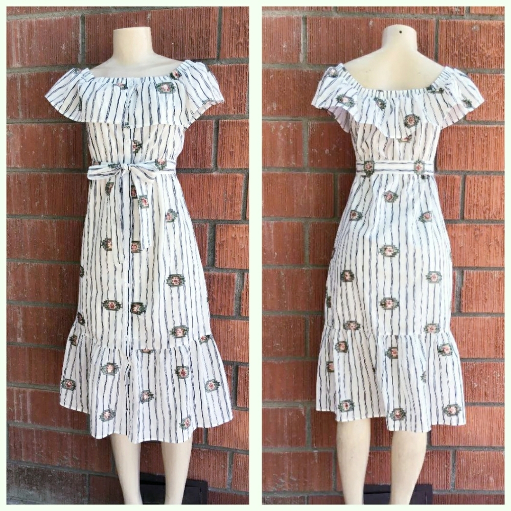 LAST ONE❗STYLE RACK Nordstrom Embroider Midi Dress - Picture 11 of 13